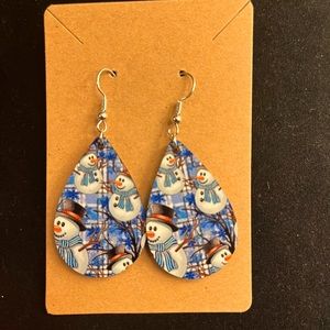 Snowman earrings, sublimation